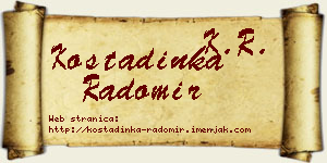 Kostadinka Radomir vizit kartica